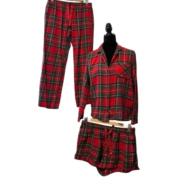 ON 3 Piece PJ Red Tartan Set - Picture 3 of 9